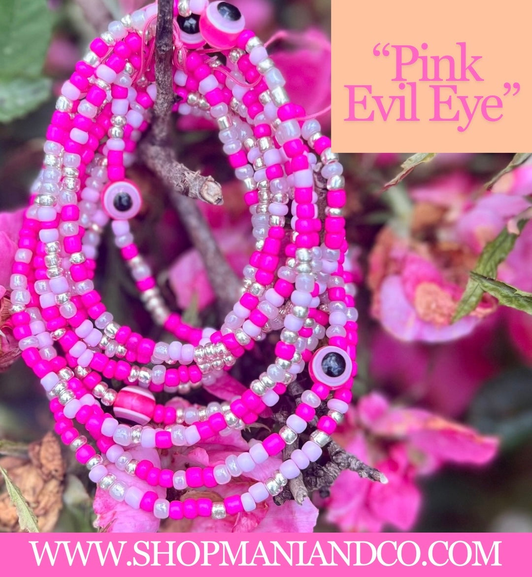 Pink Evil Eye of Protection 💕 Waist Beads