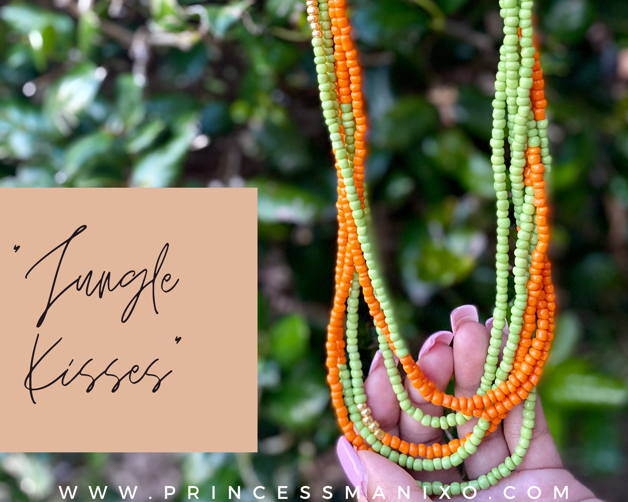 “Jungle Kisses” 🧡💚 Waist Beads