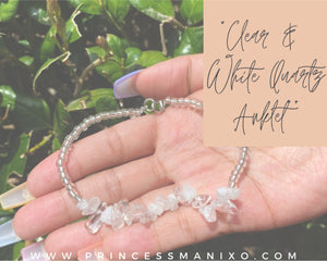 White & Clear Quartz Anklet 🤍